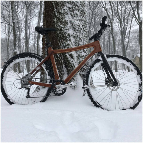 Wooden Bike In Winter Materia Bikes wooden-bike-in-winter-materia-bikes